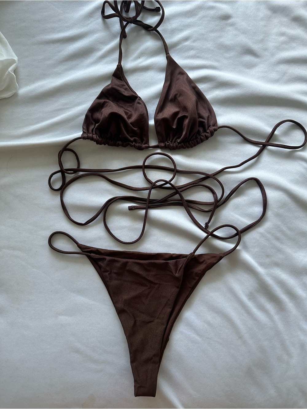 Garage shiny brown bikini set